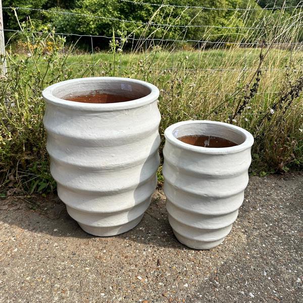 Glazed Ceramic Bosna Hi Round Pot - White